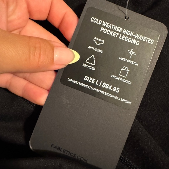 Fabletics Cold Weather Pocketed High-Waisted Mini Flare Sz large black leggings - Picture 7 of 7